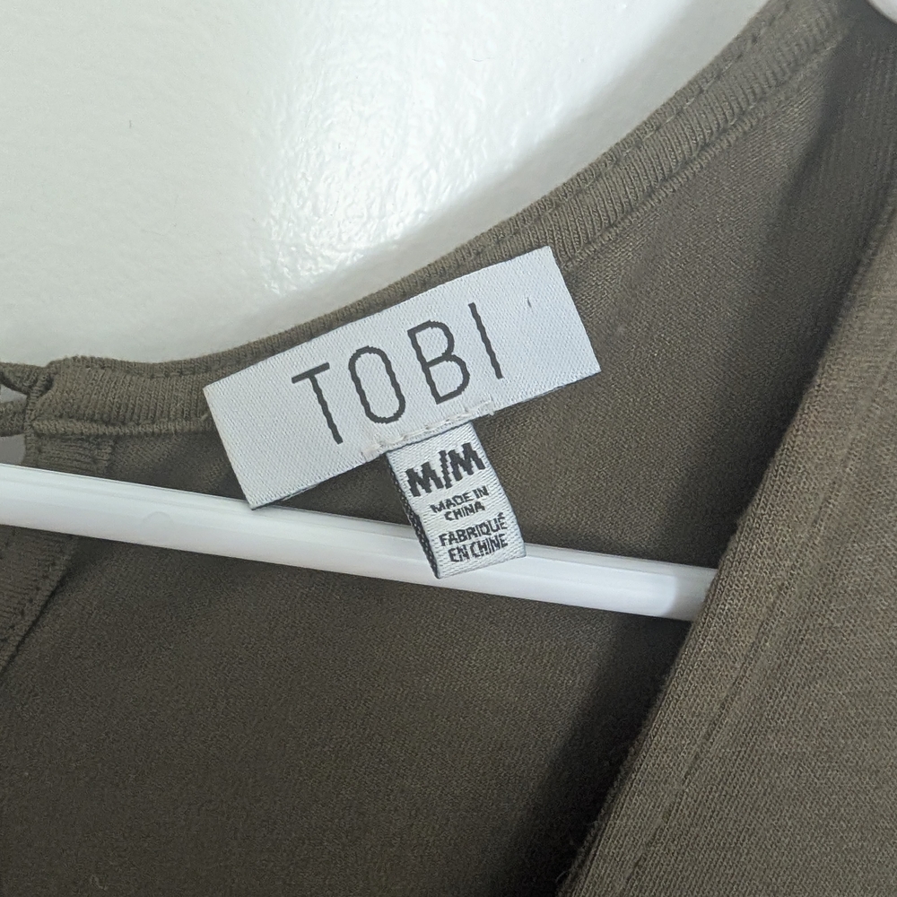 Tobi Olive Lace-Up Back Midi Dress - Picture 2 of 2